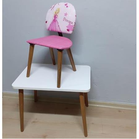 Prenses Çocuk Ders Çalışma oyun Faliyet Masa Takımı Ahşap Gürgen @Depolife İlk ofisim serisi