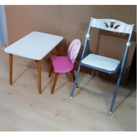 Prenses Çocuk Ders Çalışma oyun Faliyet Masa Takımı Ahşap Gürgen @Depolife İlk ofisim serisi