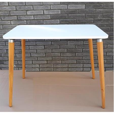 Ahşap Ayaklı Mutfak Yemek Masası 60x90 cm Gürgen Masif Ayak Beyaz