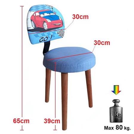Çocuk odası Mavi Araba Desenli Oturma Koltuğu Ders Çalışma oyun Faliyet Sandalyesi Ahşap Gürgen aya