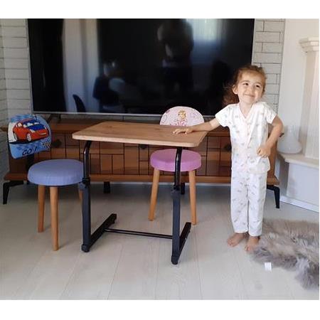 Çocuk odası Mavi Araba Desenli Oturma Koltuğu Ders Çalışma oyun Faliyet Sandalyesi Ahşap Gürgen aya