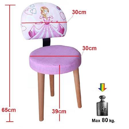 Prenses sindirella desenli Çocuk Ders Çalışma oyun Faliyet Sandalyesi Ahşap Gürgen ayaklı koltuk