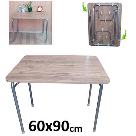 Depolife Pratik Katlanır Ayak Mutfak Yemek Masası Balkon Ders Çalışma Piknik Masası 60x90cm ceviz