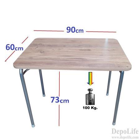 Depolife Pratik Katlanır Ayak Mutfak Yemek Masası Balkon Ders Çalışma Piknik Masası 60x90cm ceviz