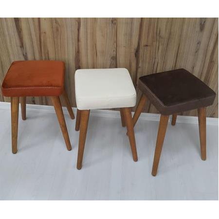 Depolife Tabure Gürgen 4 Ayaklı Kumaş Döşeme Tabure Puf Bank